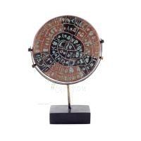 Phaistos Disc: The Unsolved Mystery, 28cm Alabaster Marble Base Type, minoisk civilisation, antikens Grekland Polyester 1 - grif