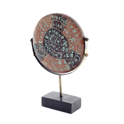 Phaistos Disc: The Unsolved Mystery, 28cm Alabaster Marble Base Type, Minoan Civilization, Ancient Greece Polyester 2 - grifon.s