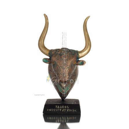 Minotaur: Queen Pasiphaes son, Bull head, bull head Bust, 19cm alabaster, Minoan culture Polyester 1 - grifon.se