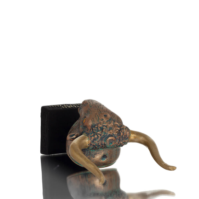 Μινώταυρος: Ο γιος της βασίλισσας Πασιφάη, Κεφαλή ταύρου, ταυροκεφαλή Προτομή, 19εκ από αλάβαστρο, μινωικός πολιτισμός Πολυεστερ