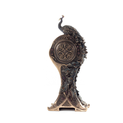 Peacock Clock 16x35.5cm Veronese Bronze Electrolysis, Modern Decorative Veronese 4 - grifon.se 