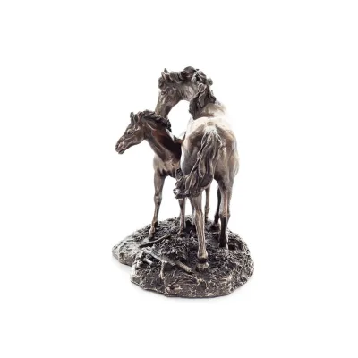 Horse or Equine, free horses in nature, 15 cm. Full-body statuette with bronze electroplating Veronese Veronese 2 - grifon.se 