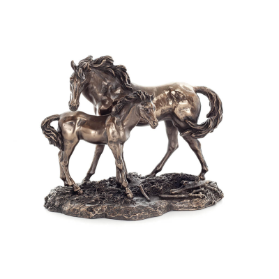 Άλογο ή Ίππος, ελεύθερα άλογα στην φύση, 15εκ. Ολόσωμο αγαλματίδιο με Ηλεκτρόλυση μπρούτζου Veronese Βερονέζ 5 - grifon.se 