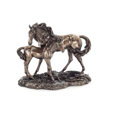 Horse or Equine, free horses in nature, 15 cm. Full-body statuette with bronze electroplating Veronese Veronese 5 - grifon.se 