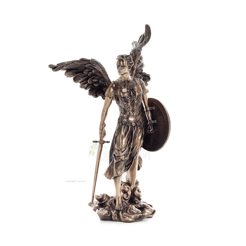 Archangel Michael: God-Like, One of the First Lords 36cm Veronese Bronze Electrolysis Full-length Statuette, Christian Veronese 