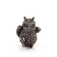 Owl or Glaucus: the sacred bird, symbol of wisdom, prudence, 7cm Veronese Bronze Electrolysis Full Body Statuette Veronese 1 - g