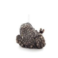 Uggla eller Glauca: den heliga fågeln, symbol för visdom, försiktighet, liggande 7 cm Veronese Brons Elektrolys Helkropp Verones