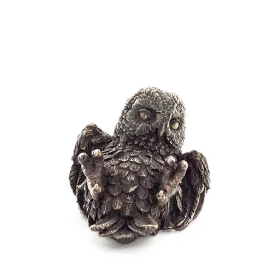 Owl or Glauca: the sacred bird, symbol of wisdom, prudence, reclining 7cm Veronese Bronze Electrolysis Full Body Veronese 5 - gr