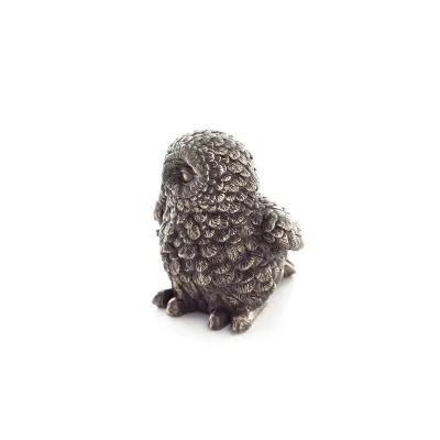 Owl or Glaucus: the sacred bird, symbol of wisdom, prudence, seated 7cm Veronese Bronze Electrolysis Full Body Statuette Verones