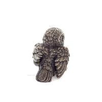 Uggla eller Glaucus: den heliga fågeln, symbol för visdom, försiktighet, sittande 7 cm Veronese Brons Electrolysis Helkroppsstat