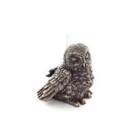 Owl or Glaucus: the sacred bird, symbol of wisdom, prudence, seated 7cm Veronese Bronze Electrolysis Full Body Statuette Verones
