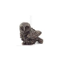 Owl or Glaucus: the sacred bird, symbol of wisdom, prudence, seated 7cm Veronese Bronze Electrolysis Full Body Statuette Verones