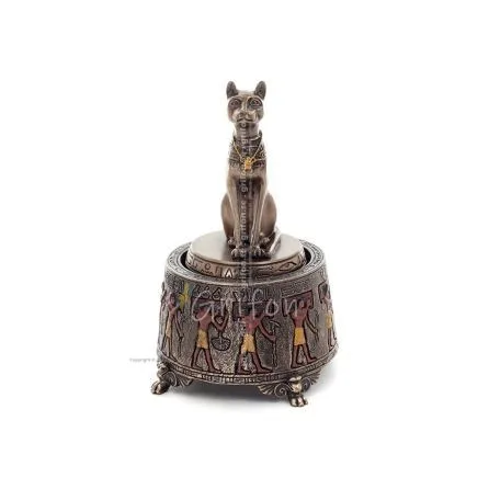 Egyptisk basset speldosa 13cm Veronese brons elektrolys Veronese 1 - grifon.se 