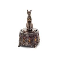 Egyptisk basset speldosa 13cm Veronese brons elektrolys Veronese 1 - grifon.se 