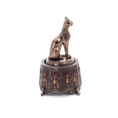 Egyptisk basset speldosa 13cm Veronese brons elektrolys Veronese 4 - grifon.se 