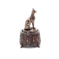 Egyptisk basset speldosa 13cm Veronese brons elektrolys Veronese 4 - grifon.se 