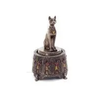 Egyptisk basset speldosa 13cm Veronese brons elektrolys Veronese 5 - grifon.se 