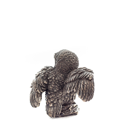 Owl or Glaucus: the sacred bird, symbol of wisdom, prudence, 6cm Veronese Bronze Electrolysis Full Body Statuette Veronese 3 - g