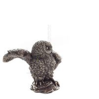 Uggla eller Glaucus: den heliga fågeln, symbol för visdom, försiktighet, 6 cm Veronese Brons Electrolysis Helkroppsstatyett Vero