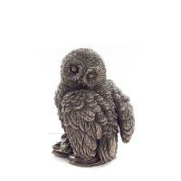 Owl or Glaucus on a rock with face back left 6cm Veronese Bronze Electroplating Full Length Statuette Veronese 1 - grifon.se 