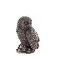 Owl or Glaucus on a rock with face back left 6cm Veronese Bronze Electroplating Full Length Statuette Veronese 6 - grifon.se 