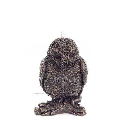 Owl or Glaucus: the sacred bird, symbol of wisdom, prudence, 6cm Veronese Bronze Electrolysis Full Body Statuette Veronese 1 - g