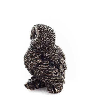 Owl or Glauca on a branch facing left 6cm Full Body Veronese Bronze Electroplating Figurine Veronese 3 - grifon.se 