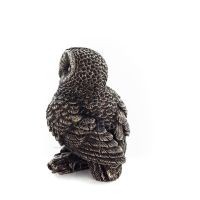 Owl or Glauca on a branch facing left 6cm Full Body Veronese Bronze Electroplating Figurine Veronese 3 - grifon.se 