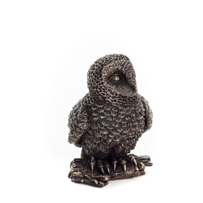 Owl or Glauca on a branch facing left 6cm Full Body Veronese Bronze Electroplating Figurine Veronese 6 - grifon.se 