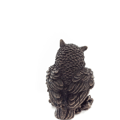 Uggla eller Glauca på gren med fot på huvudet 6 cm helkropp Veronese brons elektrolysfigur Veronese 4 - grifon.se 