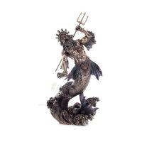 Neptune: The God of the Sea, Earthquakes, Earth, Storms and Words in Wave 28.5cm Veronese Bronze Electrolysis Statuette Veronese