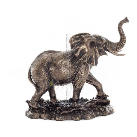 Elephant: symbol of strength, protection, wisdom and good luck 16cm Veronese Bronze Electroplating Full Body Figurine Veronese 1