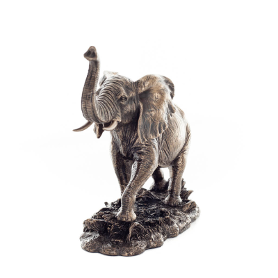 Elefant: symbol för styrka, skydd, visdom och lycka 16 cm Veronese brons galvaniserad helkroppsfigur Veronese 3 - grifon.se 