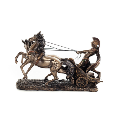 Achilles: the invulnerable warrior and king in a chariot 17cm Veronese Bronze Electrolysis Statue, Ancient Greece Veronese 4 - g