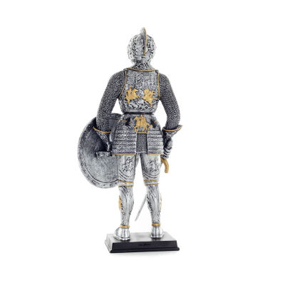 Medieval Knight Silver Gold Color 33cm Full Body Veronese Bronze Electrolysis Statue, Ancient Greece Veronese 3 - grifon.se 
