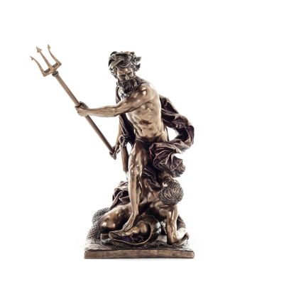 Poseidon: God of the Sea, Earthquakes, Earth, Storms and Words 28.5cm Veronese Bronze Electrolytic Full Body Statuette Veronese 