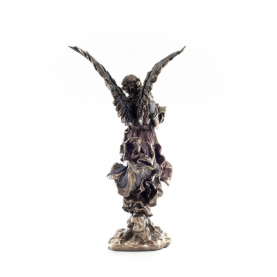 Angel embracing a child and holding flowers 28cm Full-body statue Figurine with Bronze Electrolysis Veronese, religious - spirit