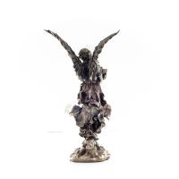 Angel embracing a child and holding flowers 28cm Full-body statue Figurine with Bronze Electrolysis Veronese, religious - spirit