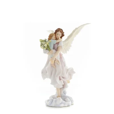 Angel holding a child and flowers 27cm Full-body Figurine Veronese, religious - spiritual Veronese 6 - grifon.se 