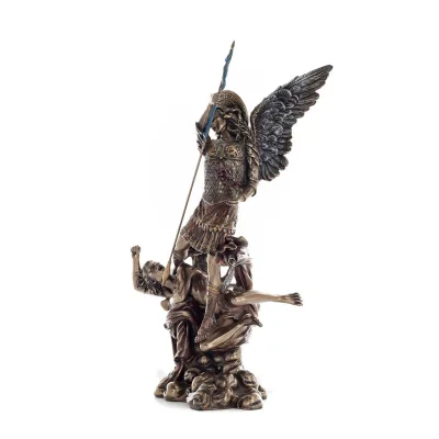 Ärkeängeln Michael: Gudliknande, One of the First Lords 33,5 cm Veronese brons elektrolytisk helkroppsstaty, Christian Veronese 