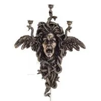 Medusa: Den vilda sjöjungfrun, Vägglampa 50x61,5 cm Byst, Veronese bronselektrolys Veronese 1 - grifon.se 