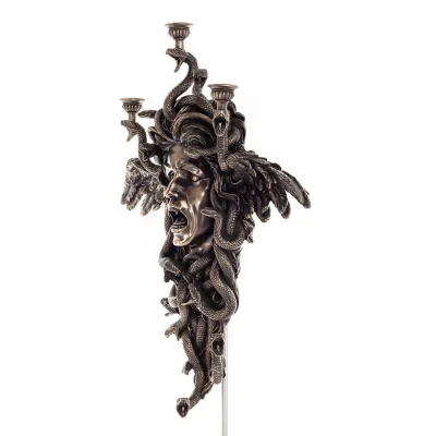 Medusa: Den vilda sjöjungfrun, Vägglampa 50x61,5 cm Byst, Veronese bronselektrolys Veronese 2 - grifon.se 