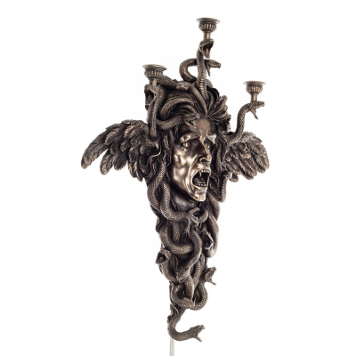 Medusa: The wild-eyed mermaid, Wall sconce 50x61.5cm Bust, Veronese bronze electrolysis Veronese 6 - grifon.se 