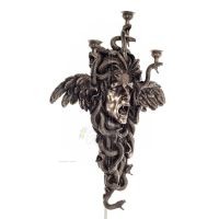 Medusa: Den vilda sjöjungfrun, Vägglampa 50x61,5 cm Byst, Veronese bronselektrolys Veronese 6 - grifon.se 