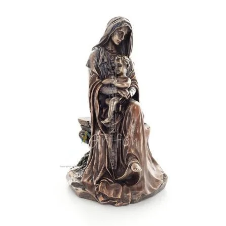 Jungfru Maria Jungfru Maria eller Theotokos med Jesus Kristus 17 cm Veronese Brons Elektrolys Helkroppsstaty Veronese 1 - grifon