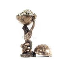 Atlas or Atlas, Titan: The leader of the Titanids 32.5cm Veronese Bronze Electrolysis Jewelry Box, Storage Case Veronese 2 - gri