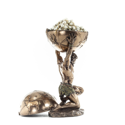 Atlas eller Atlas, Titan: The leader of the Titanids 32,5 cm Veronese Bronze Electrolysis Smyckeskrin, förvaringsfodral Veronese