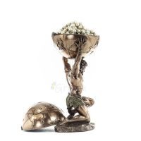 Atlas eller Atlas, Titan: The leader of the Titanids 32,5 cm Veronese Bronze Electrolysis Smyckeskrin, förvaringsfodral Veronese