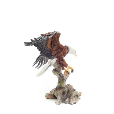 Colored eagle appearing to fly over a tree trunk, 40 cm full-body alabaster statue, Decorative Veronese 5 - grifon.se 