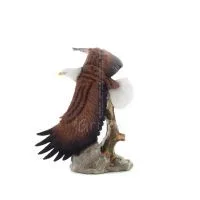 Colored eagle appearing to fly over a tree trunk, 39 cm full-body alabaster statue, Decorative Veronese 3 - grifon.se 
